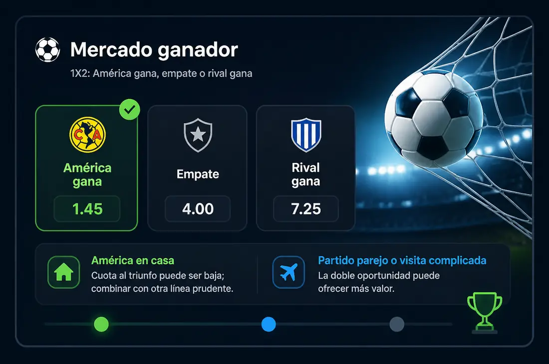 Mercado ganador 1X2 apuestas fútbol