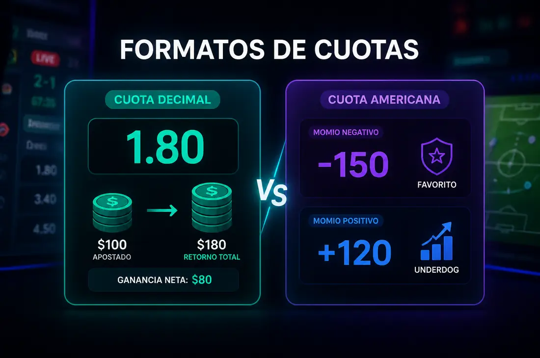 Comparativa cuotas decimales y americanas México